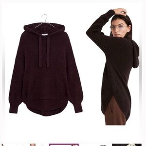 Madewell Wilmington Hoodie Sweater in Heather Raisin Brown
